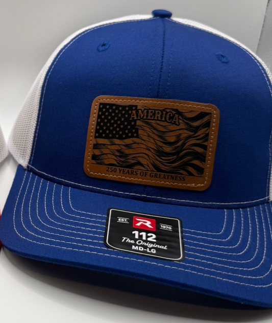 America 250 years leather patch hat BLUE